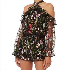 Like New Alexis Brenna Cold Shoulder Floral Romper size 8